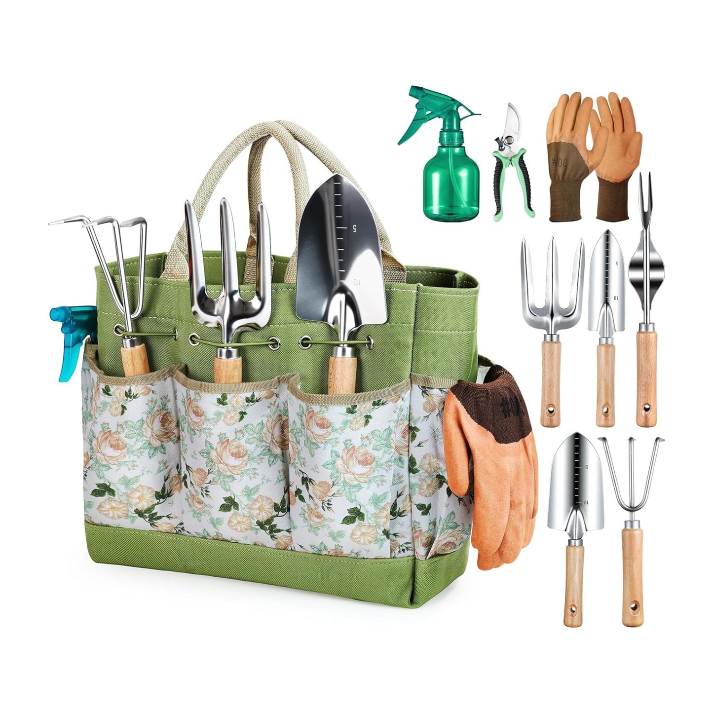 Grenebo 9-Piece Heavy Duty Garden Tool Set