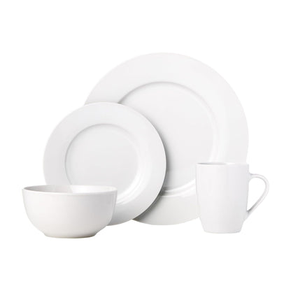 16-Piece White Dinnerware Set for 4