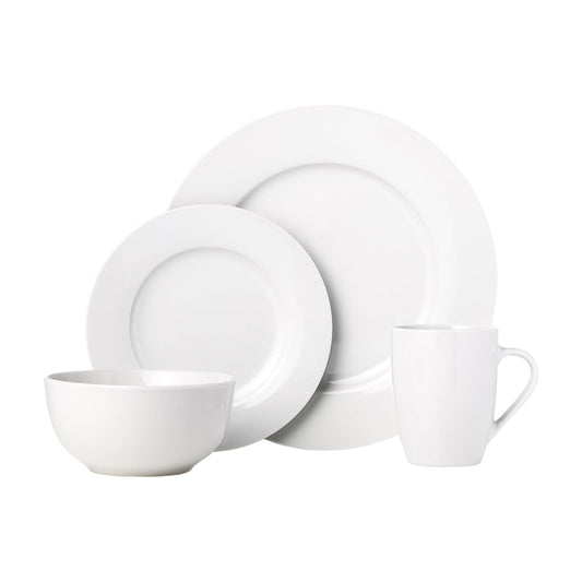 16-Piece White Dinnerware Set for 4