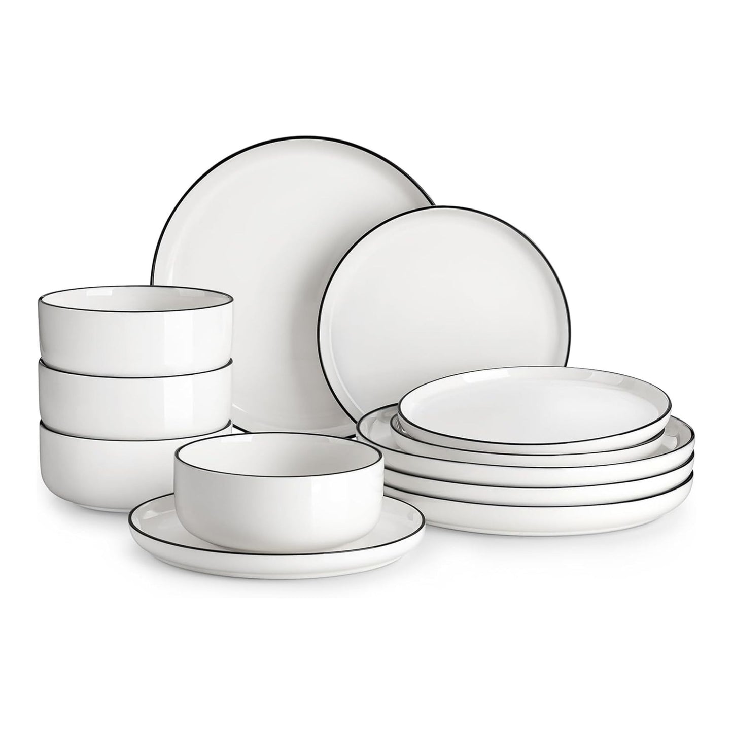 MALACASA 12-Piece Porcelain Dinnerware Set