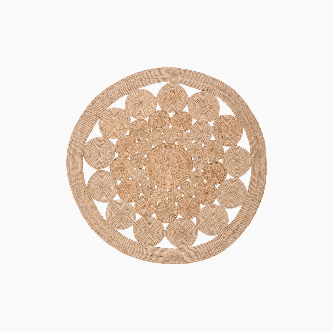 Round Teardrops Jute Rug