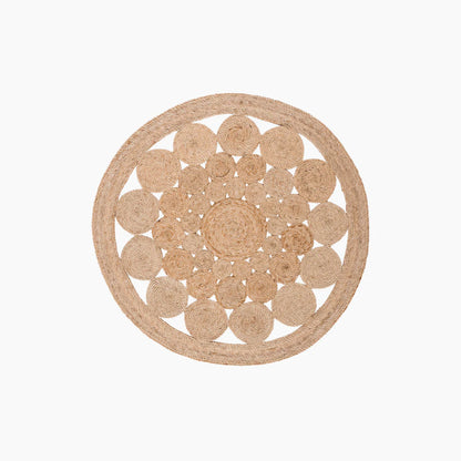 Round Teardrops Jute Rug